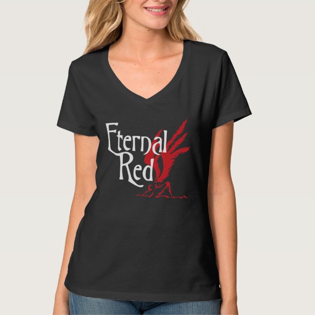 Camiseta Vermelho eterno preto T (mulheres) (Frente)