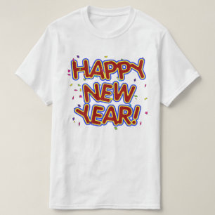 Camiseta Vermelho 'Feliz Ano Novo' Ano Novo