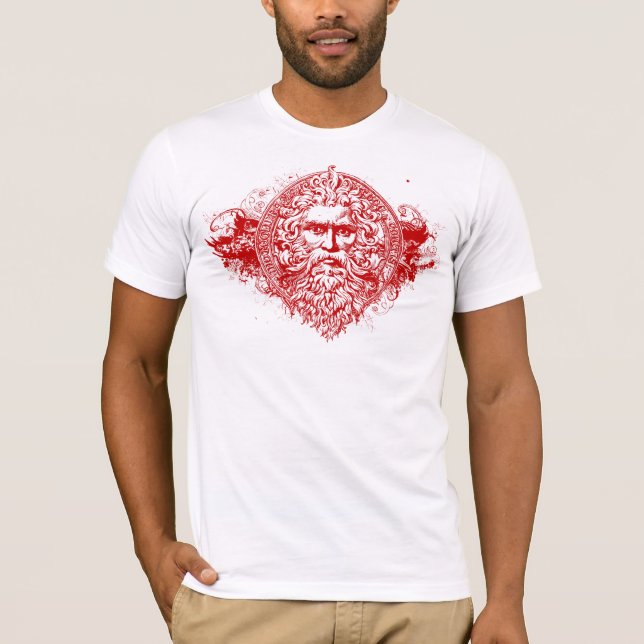 Camiseta Vermelho grego do deus (Frente)