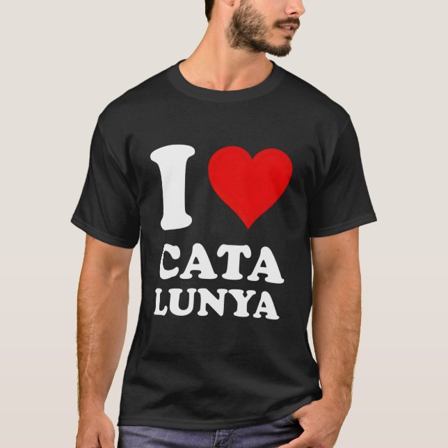 Camiseta Vermelho He Eu Amo Catalunha (Frente)