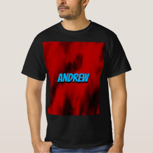 Camiseta Vermelho negro chama moderna tendência geométrica