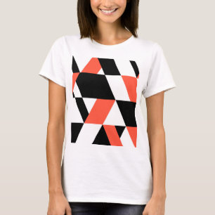 Camiseta Vermelho-negro, moderno, moderno, design geométric