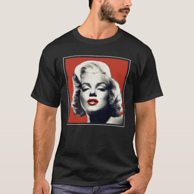 Camiseta Vermelho nos Lábios vermelhos Marilyn (Frente)