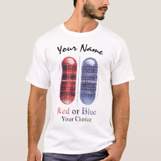 Camiseta Vermelho ou Azul - Sua Escolha | Arte de Pílula Cy