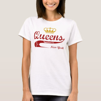 Camiseta Vermelho & ouro - Queens, Nova Iorque NYC