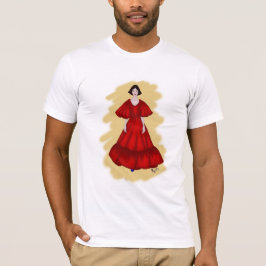 Camiseta Vermelho Ousado e Azul em um Design Croqui Sonhado