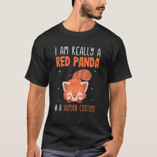 Camiseta Vermelho Panda Vermelha Bonita Figurino Humano 2