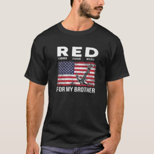Camiseta Vermelho Para O Meu Irmão Soldado Americano Suport