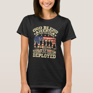 Camiseta Vermelho Sexta-Feira Deus abençoe América Lembrar