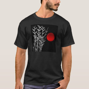 Camiseta Vermelho-sol preto branco