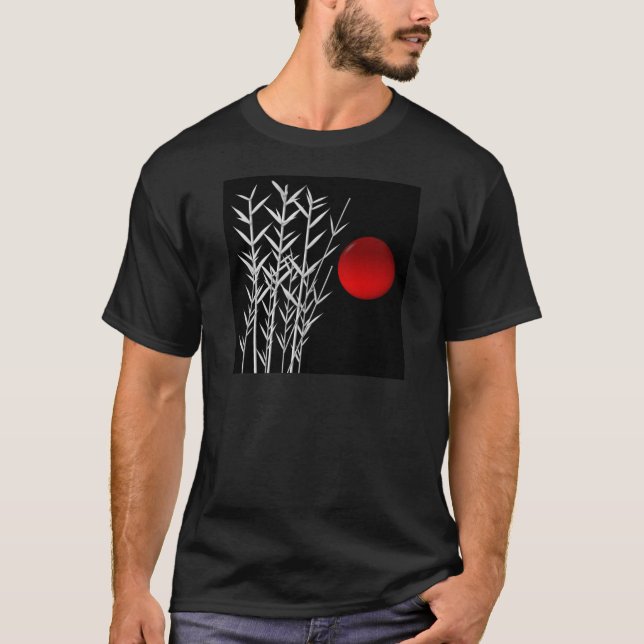 Camiseta Vermelho-sol preto branco (Frente)