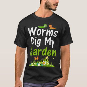 Camiseta Vermes Cavam Meu Jardim