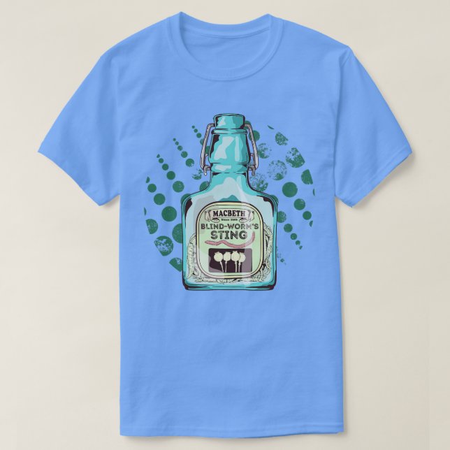 Camiseta Vermes cegos picando Macbeth (Frente do Design)
