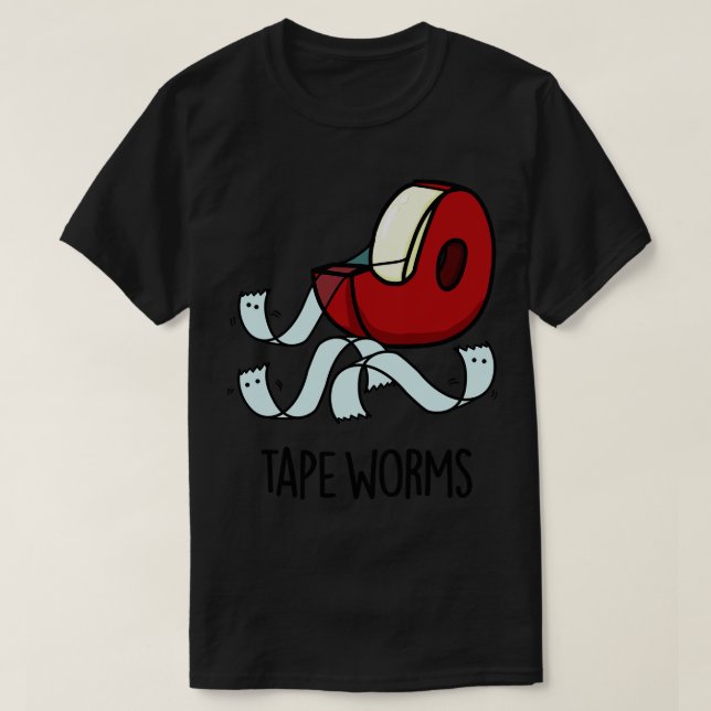 Camiseta Vermes de fita Funny Celophane Fitas 1 (Frente do Design)