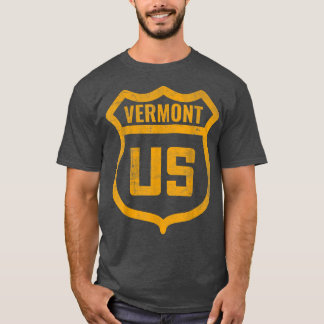 Camiseta Vermont - autoestrada norte-americana com um tronc