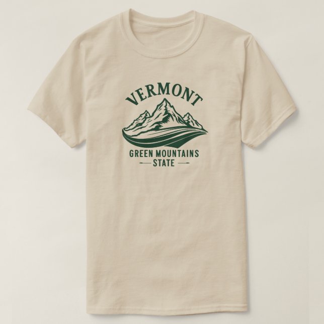 Camiseta Vermont, Estado das Montanhas Verdes (Frente do Design)