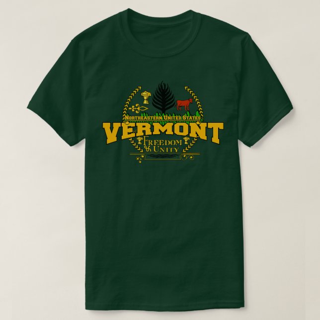 Camiseta Vermont Estado EUA (Frente do Design)
