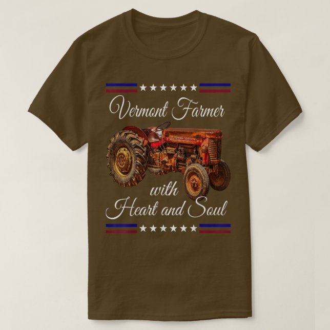 Camiseta Vermont Farmer Retro (Frente do Design)
