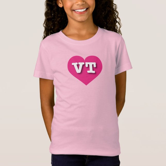 Camiseta Vermont Hot Pink Heart - Eu amo VT (Frente)