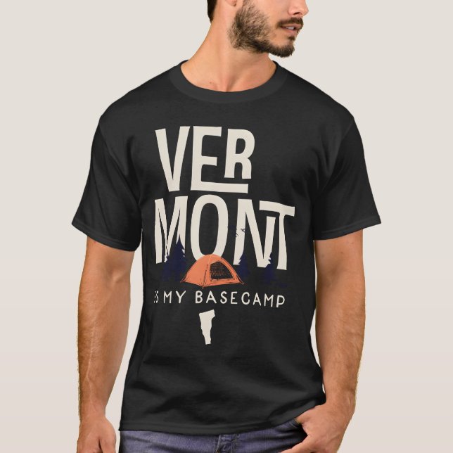 Camiseta Vermont Is My Base Camp funny (Frente)