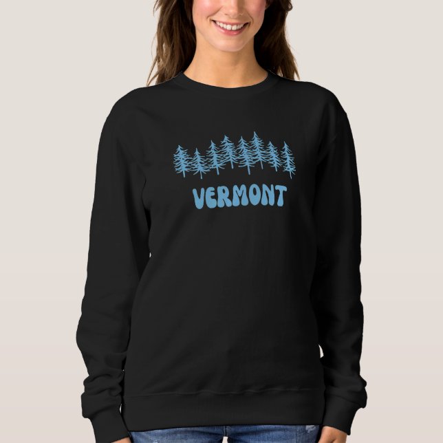 Camiseta Vermont Light Blue Retro Groovy Nature Outdoors Sk (Frente)