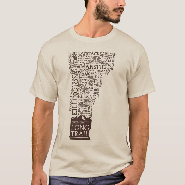 Camiseta Vermont Long Trail (Logotipo Marrom) (Frente)