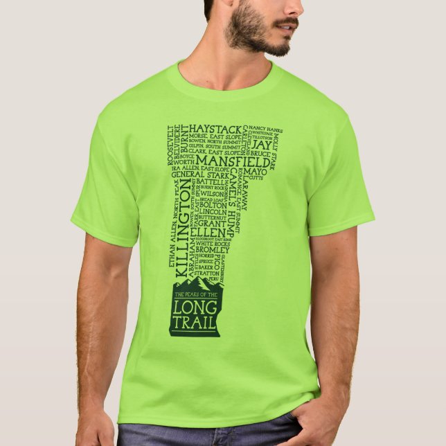 Camiseta Vermont Long Trail (Logotipo Verde) (Frente)