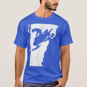 Camiseta Vermont Map Snowmobile Riding Winter Sports Snowmo