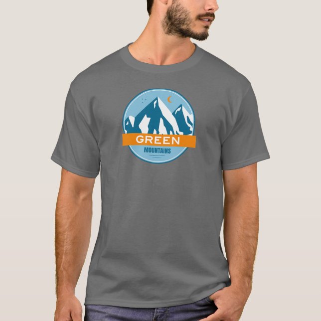 Camiseta Vermont, montanhas verdes (Frente)