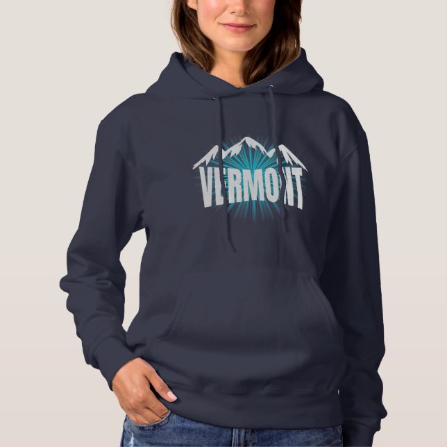 Camiseta Vermont Mountain Blue Sky Legal Montanhas VT inver (Frente)