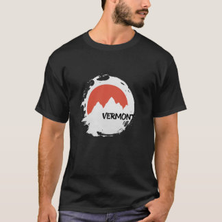 Camiseta Vermont Mounts USA Caminhando ao ar livre Retro Lo
