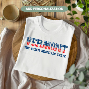 Camiseta Vermont Patriótico Estado da Montanha Verde