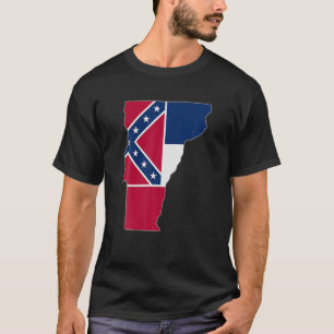 Camiseta VERMONT STATE MAP MISSISSIPPI MS Flag Roots Men Wo