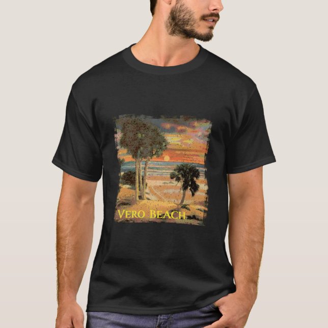 Camiseta Vero Beach Fl Palm Tree Beach Style (Frente)