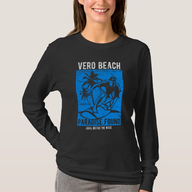 Camiseta Vero Beach Flórida Estilo Retro de Souvenir Angust (Frente)