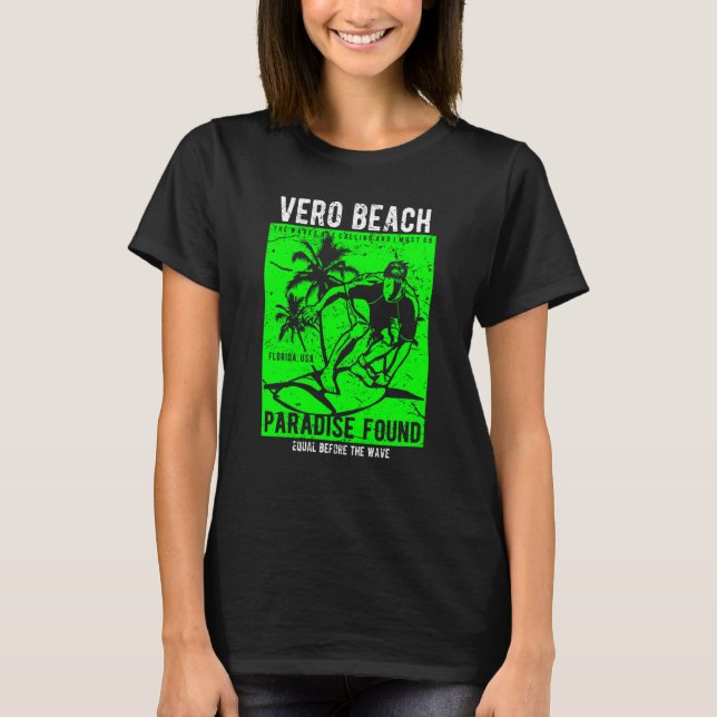 Camiseta Vero Beach Florida Retro Distressed Style Souvenir (Frente)