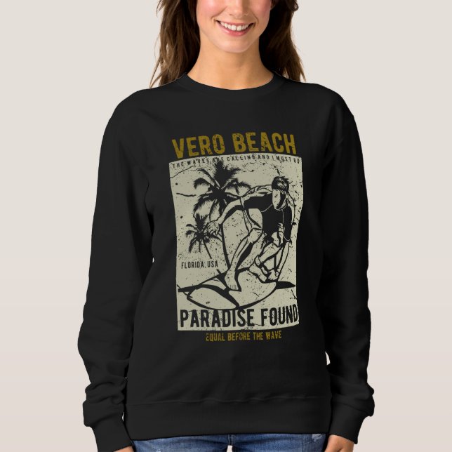 Camiseta Vero Beach Florida Retro Distressed Style Souvenir (Frente)