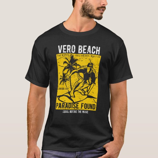 Camiseta Vero Beach Florida Retro Distressed Style Souvenir (Frente)