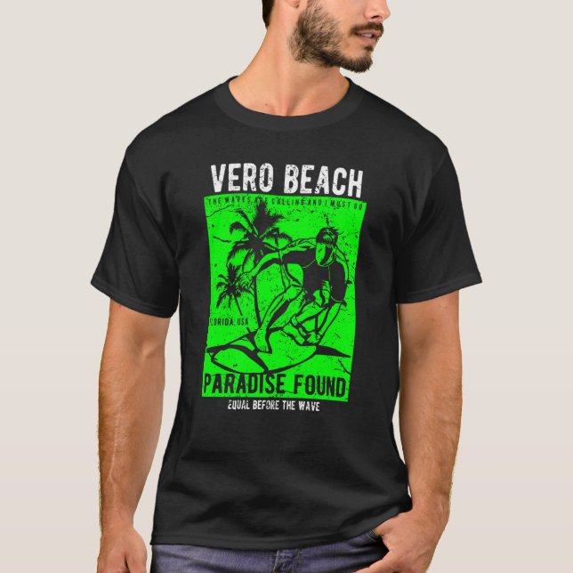 Camiseta Vero Beach Florida Retro Distressed Style Souvenir (Frente)