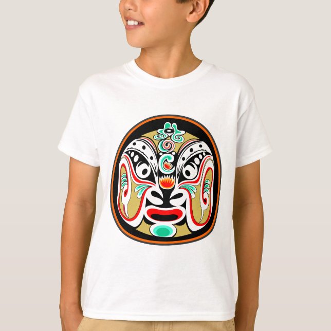 Camiseta Versão 2 da máscara da ópera de Peking do chinês (Frente)