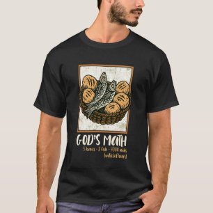 Camiseta Versículo Bíblico Cristão Jesus Peixes e Pães de D