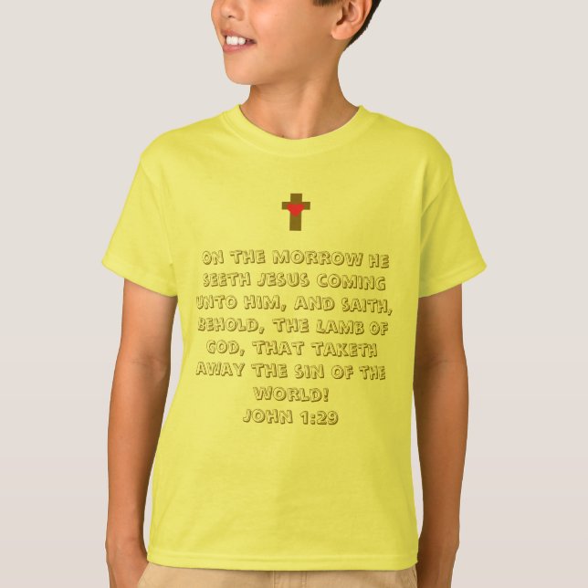 Camiseta Versículo Bíblico Cristão João 1:29  (Frente)