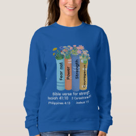 Camiseta versículo bíblico de força, amante de livro floral