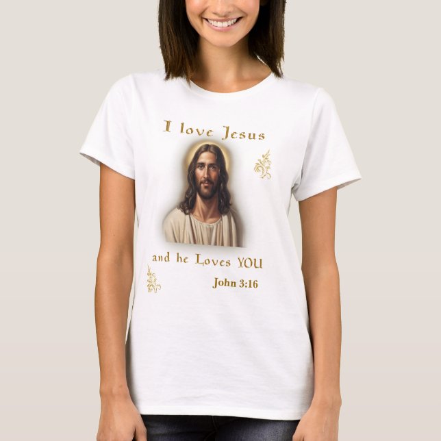 Camiseta versículo bíblico João 3:16 (Frente)