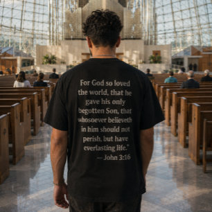 Camiseta Versículo Bíblico João 3:16   Fé Cristã 