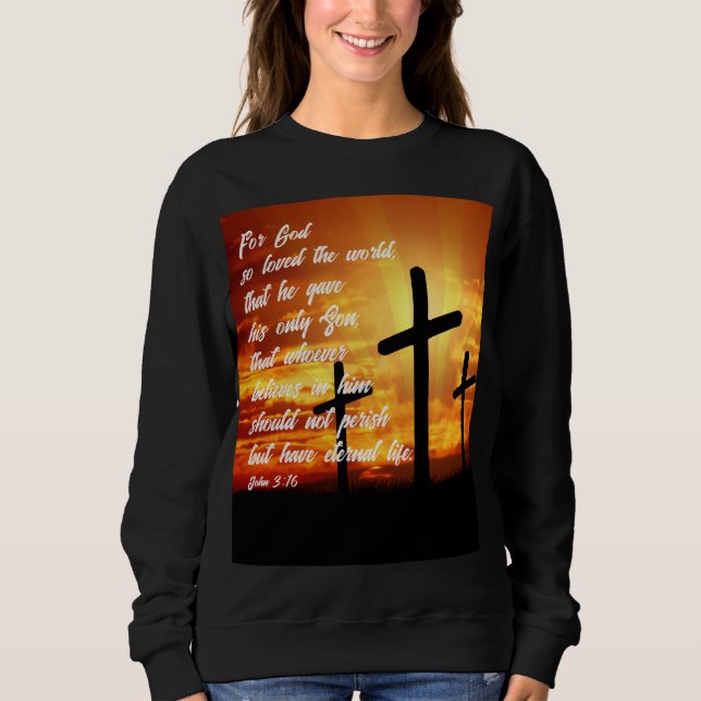CAMISETA VERSÍCULO BÍBLICO MODERNO JOÃO 3:16 PRESENÇA CRIST (Frente)