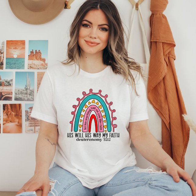 Camiseta versículo da bíblia arco-íris escritura (Criador carregado)