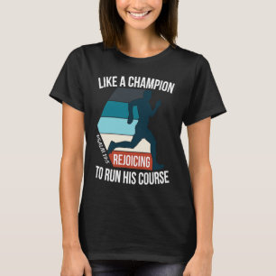 Camiseta Versículo da Bíblia Cristã Corra Seu Curso Citação