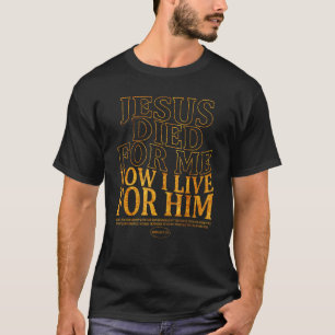 Camiseta Versículo da Bíblia Cristã Jesus Morreu Por Mim Co