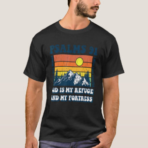 Camiseta Versículo da Bíblia Cristã Salmos 91 Religioso Deu